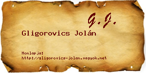 Gligorovics Jolán névjegykártya