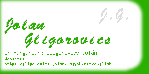 jolan gligorovics business card